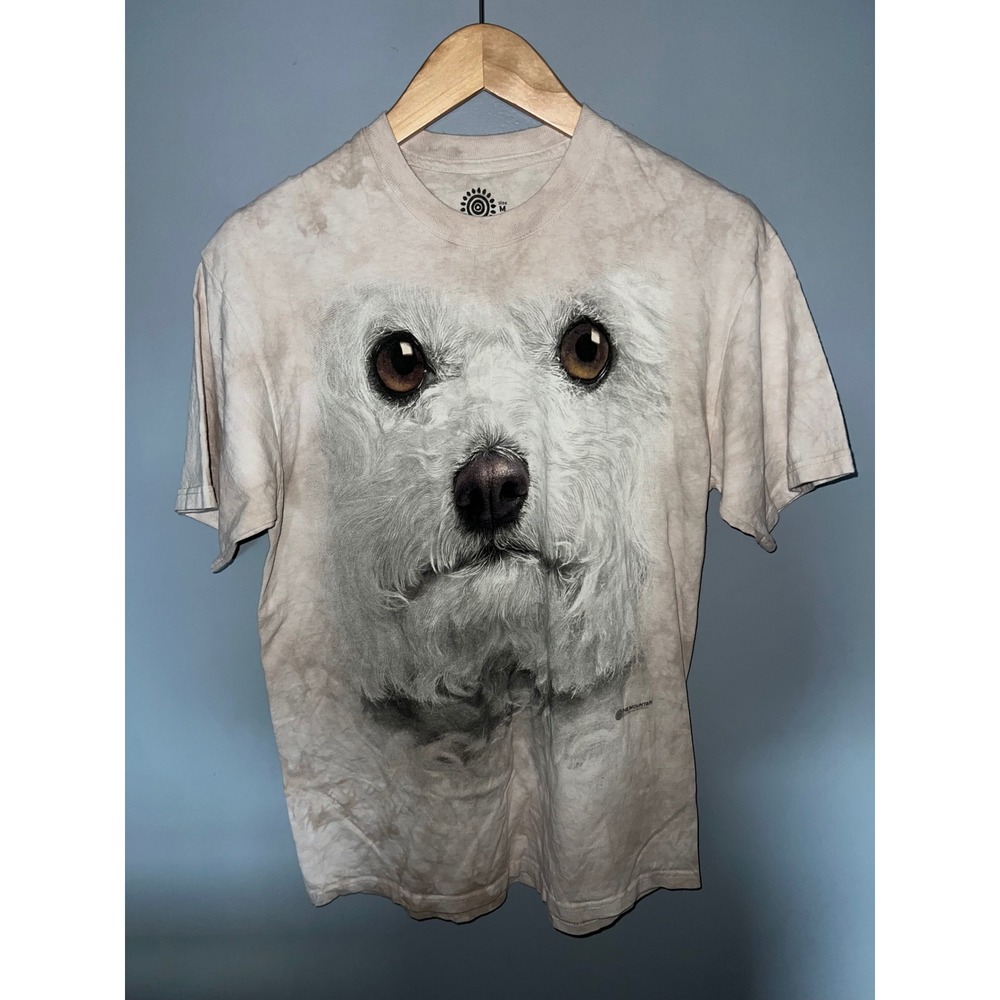 The Mountain Vincent Hie White Dog Face Tie Dye Graphic T-Shirt Medium 2013